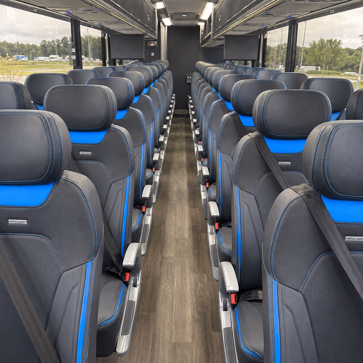 compton charter bus services interior